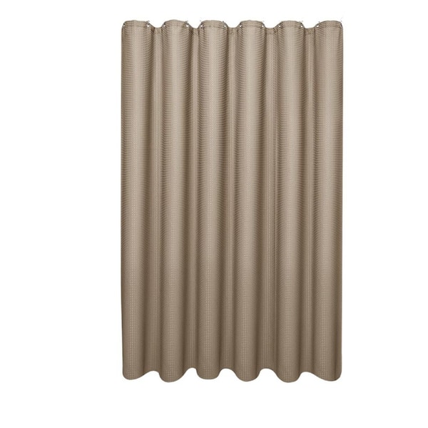 72 in. W x 72 in. L Cloth Polyester Waffle Shower Curtain Set in Beige for Home Bathroom, Modern Bathroom Renovation