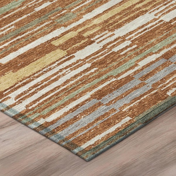 Chantille Machine Washable Indoor/Outdoor Abstract ACN2908 Paprika 9 ft. x 12 ft. Area Rug