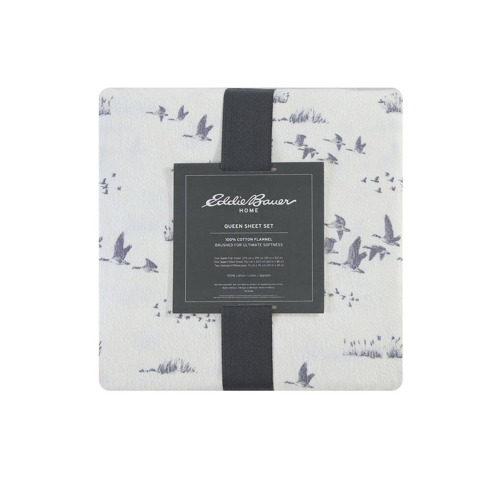 Twin Gray Cotton Flannel Deep Pocket Sheet Set