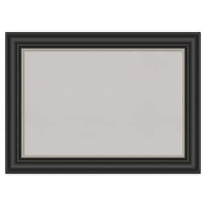 Ballroom Black Silver Framed Grey Corkboard 44 in. x 32 in Bulletin Board Memo Board