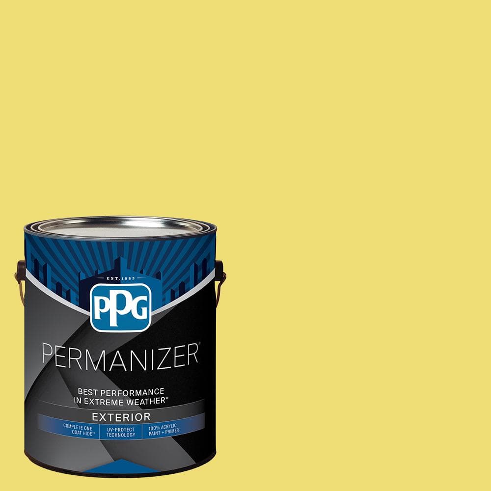 PERMANIZER 1 gal. PPG1215-4 Canary Yellow Semi-Gloss Exterior Paint  PPG1215-4PZ-1SG - The Home Depot