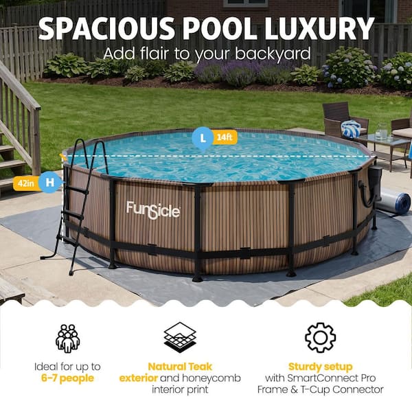 Oasis 14 ft. Round 42 in. Deep Above Ground Pool Set
