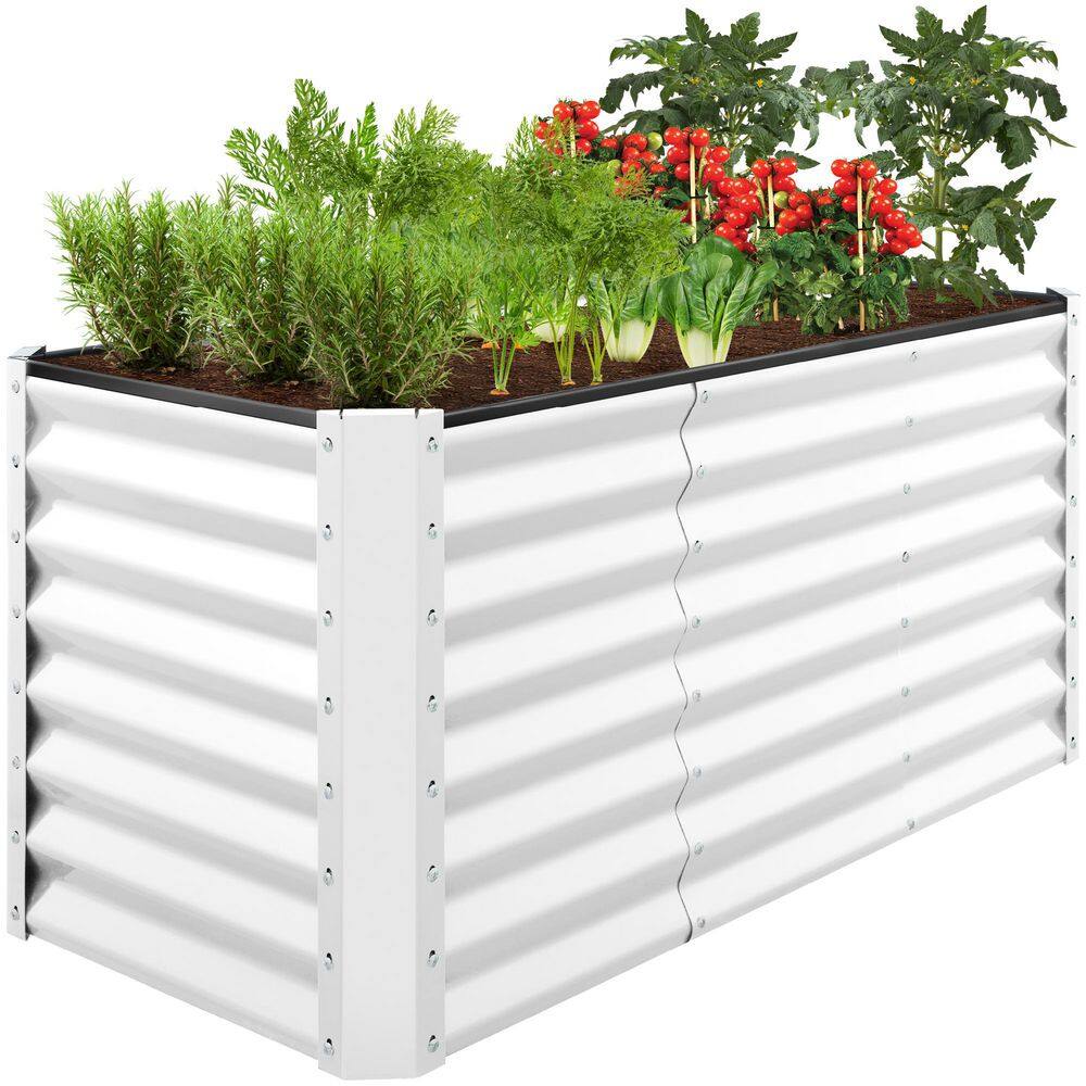 4 ft. x 2 ft. x 2 ft. White Rectangular Steel Raised Garden Bed Planter Box for Vegetables, Flowers, Herbs price history on PriceWatchPro