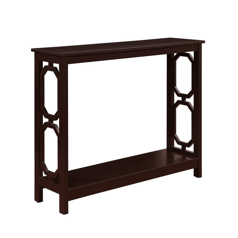 Espresso 40" Wood Console Table with Storage Shelves