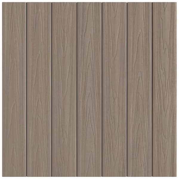 ArmorGuard 15/16 in. x 5-1/4 in. x 12 ft. Aspen Gray Grooved Edge Capped Composite Decking Board