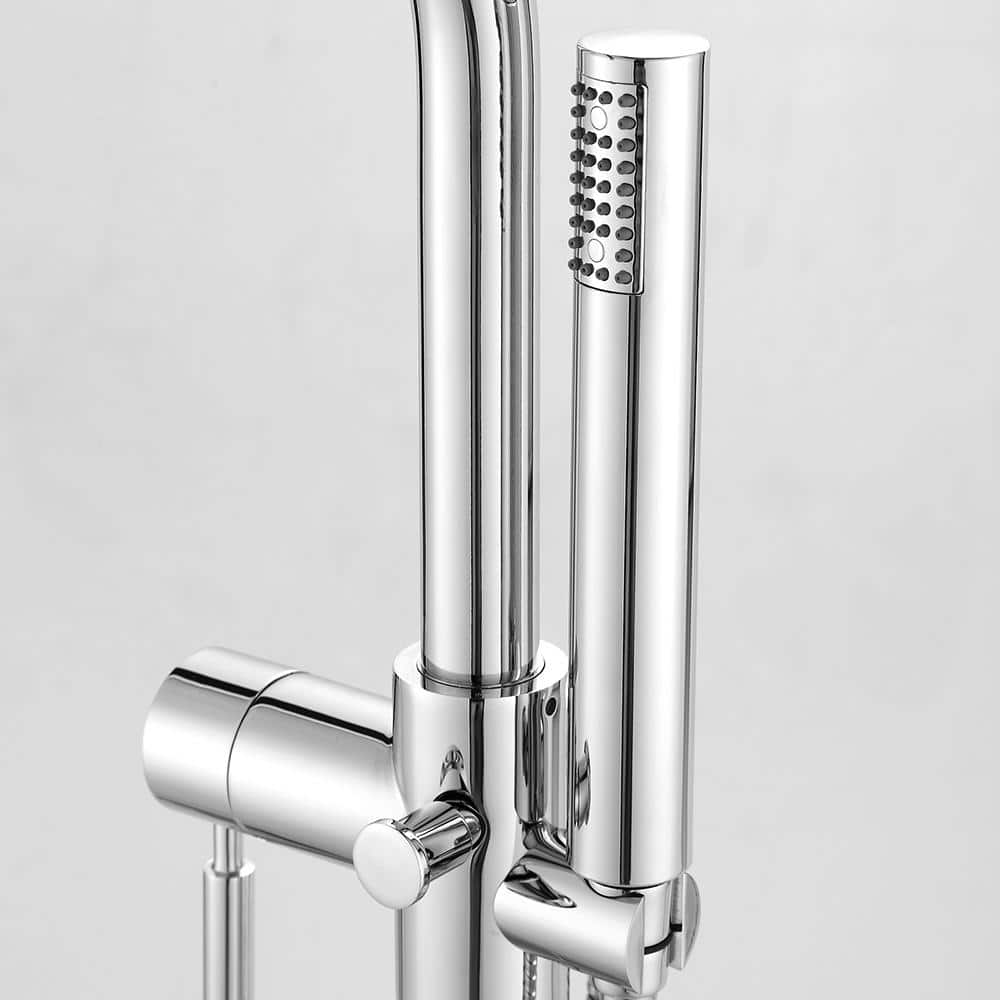 Athena Chrome Freestanding Roman Tub Faucet with Hand Shower