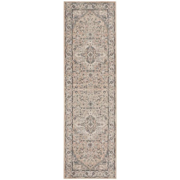 Concerto Beige/Gray 2 ft. x 8 ft. Persian Kitchen Runner Area Rug