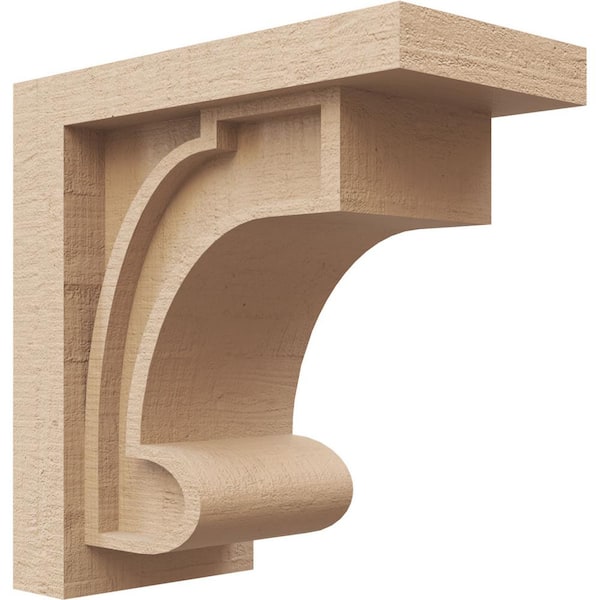 Ekena Millwork 5 in. x 10 in. x 10 in. Series 1 Classic Alma Rough Cedar Woodgrain Timberthane Polyurethane Corbel, Primed Tan