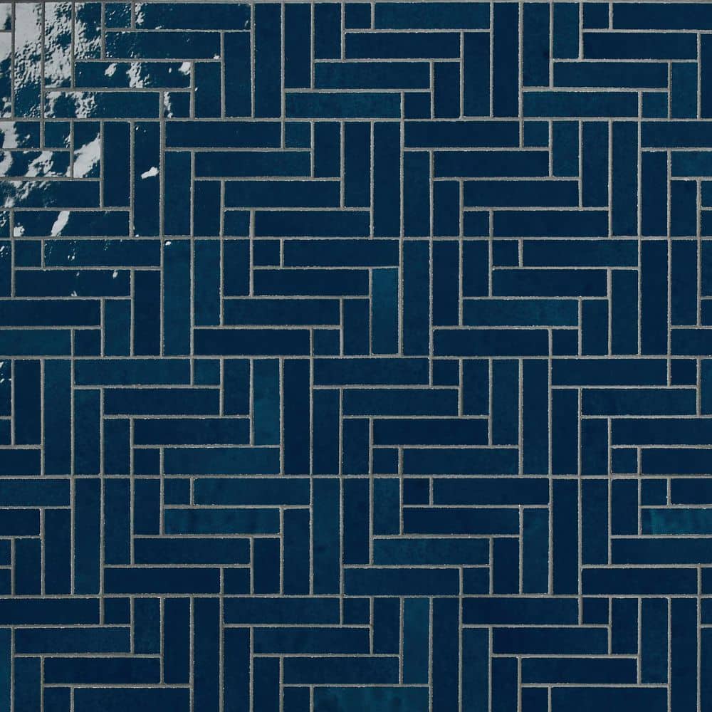 Cavira Marine Blue 7.87 in. x 15.74 in. Glossy Ceramic Mosaic Wall Tile (0.86 Sq. Ft. / Sheet) price history on PriceWatchPro