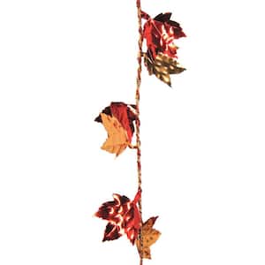 9 ft. Autumn Gold/Red Maple Leaf Wire Garland (Set of 4)