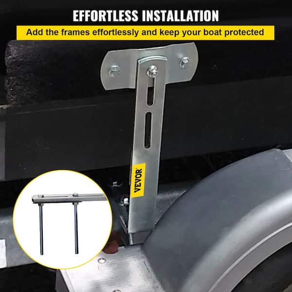 Boat Trailer Guide-ons-60″, 2*316L Stainless Steel Trailer Post Guide On 2 Upvc Tube Trailer Guide Bars Mounting Hardware Included For Boats - View #3