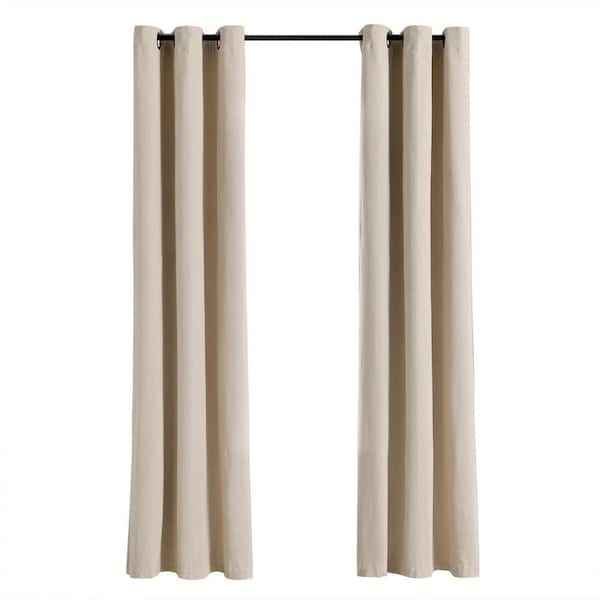 HOMEBOUTIQUE Insulated Grommet Dark Linen Polyester 38 in. W x 84 in. L Blackout Curtain Panel (Single Panel)