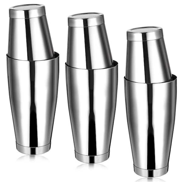 Boston Cocktail Shaker Set 6-Piece Stainless Steel 18 oz and 28 oz Weighted Tins for Bartenders Home