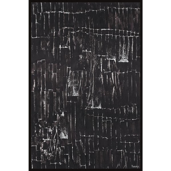 Unbranded "Closed Curtains" by Parvez Taj Floater Framed Canvas Abstract Art Print 45 in. x 30 in.