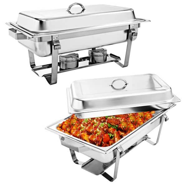 Chafing Dish Buffet Set,9QT Stainless Steel Food Warmer with Temperature  Control and Transparent Lid,for Parties, Wedding, Banquet, Events,Catering  and Food Servers 1/1 Serving Plate x1