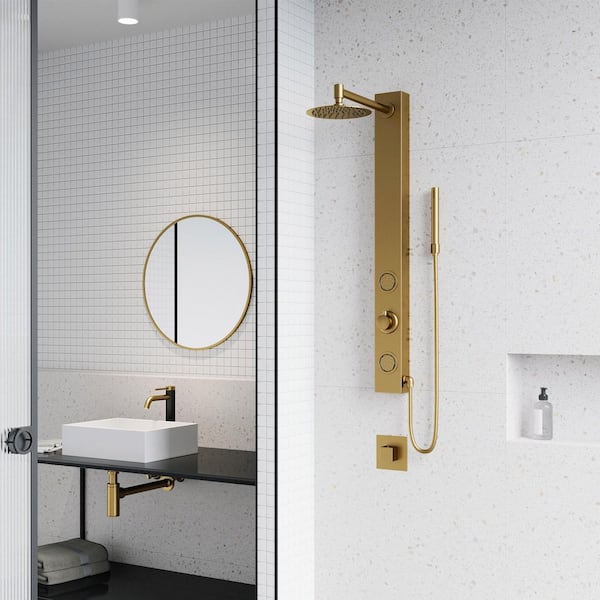 VIGO Gardenia 39 in. H x 4 in. W 2-Jet Shower Panel System with