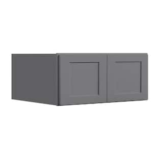 36 in. W x 24 in. D x 18 in. H in Shaker Grey Plywood Ready to Assemble Kitchen Wall Cabinets with 2-Doors