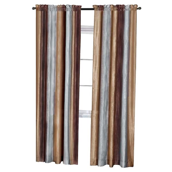 ACHIM Ombre 50 in. W x 63 in. L Polyester Light Filtering Window Panel in Chocolate
