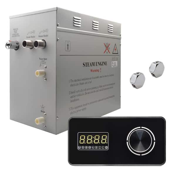 Steam Planet Superior Encore 12kW Steam Bath Generator, Self-Draining with Horizontal Digital Keypad in Black