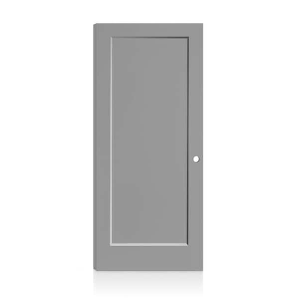 Fire-Rated 1 Panel 24 in. x 80 in. Left-Hand/Inswing Light Gray Composite Interior Commercial Door Slab