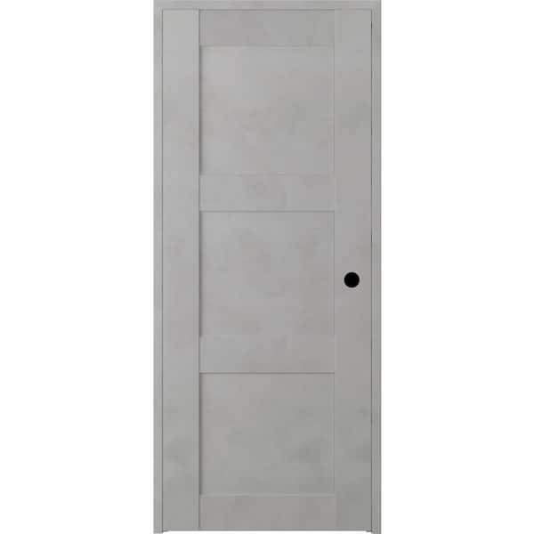 Unbranded 32 in. x 80 in. Vona Left-Handed Solid Core Light Urban Textured Wood Single Prehung Interior Door