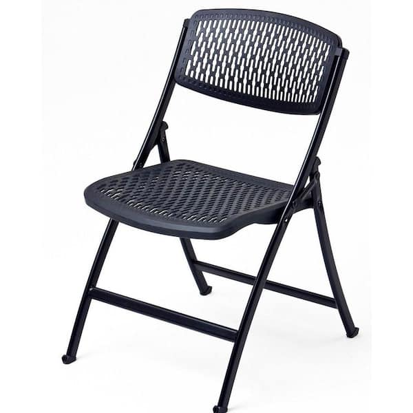 Mity-Lite Oversized Black Metal Folding Chair (Set of 4)