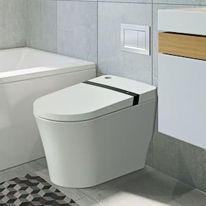 Smart Auto Open 1-piece 1.0 GPF Single Flush Elongated Toilet in. White Seat Included with Remote Panel