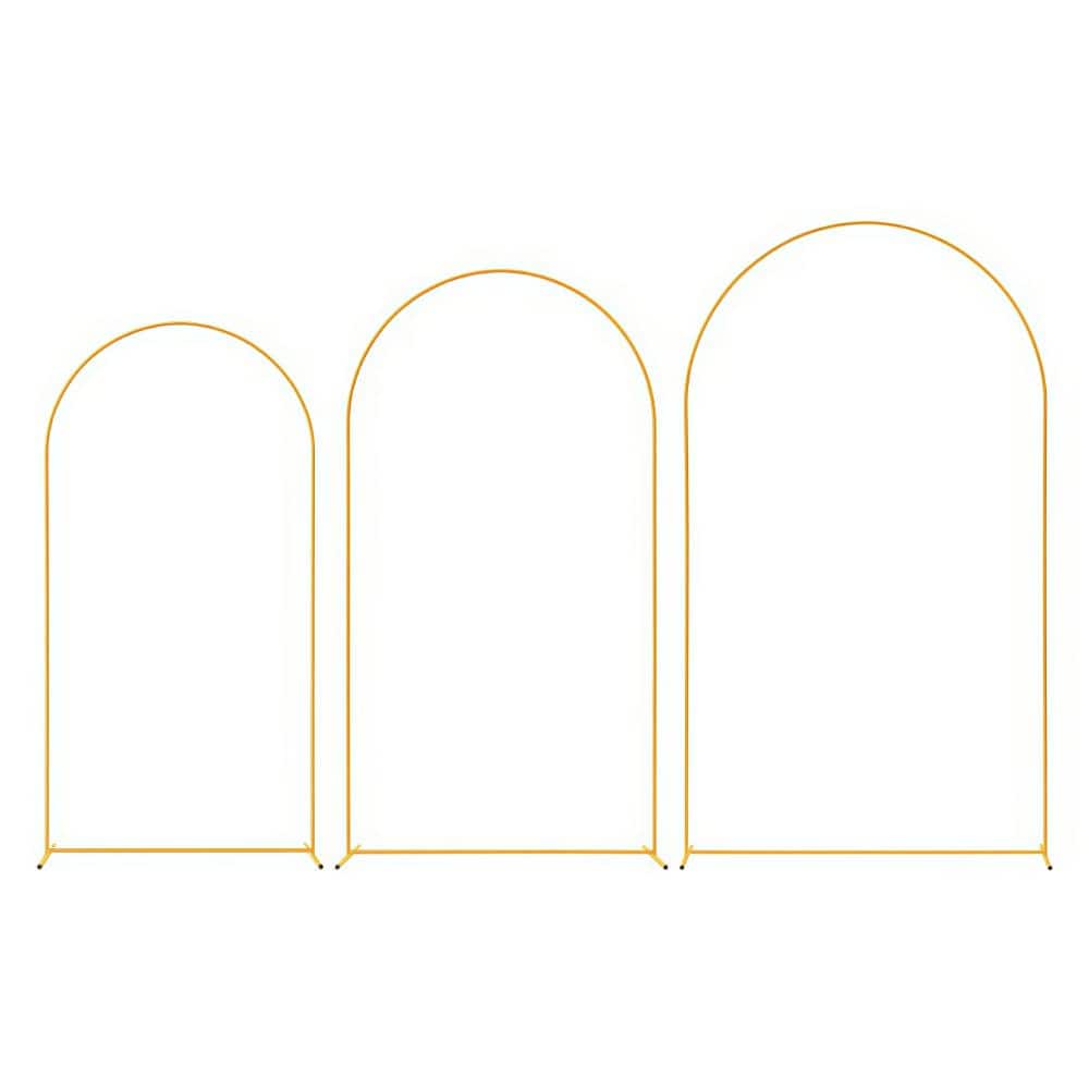 Arch Backdrop Stand, Set of 3, 8/7.2/6.6 ft, Stable Structure, Easy Assembly, Gold Metal Arch Backdrop Stand price history on PriceWatchPro