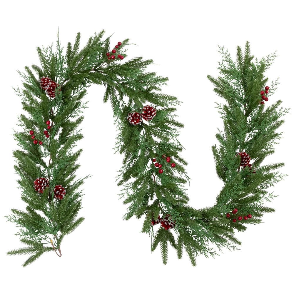 "Real Touch️ Wind River Fir with Glittered Pinecones Artificial Christmas Garland-7' x 12""-Unlit" price history on PriceWatchPro
