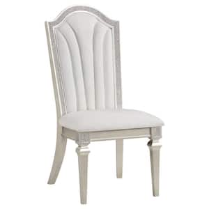 Silver and Ivory Chenille Tall Arch Back Dining Chair (Set of 2)