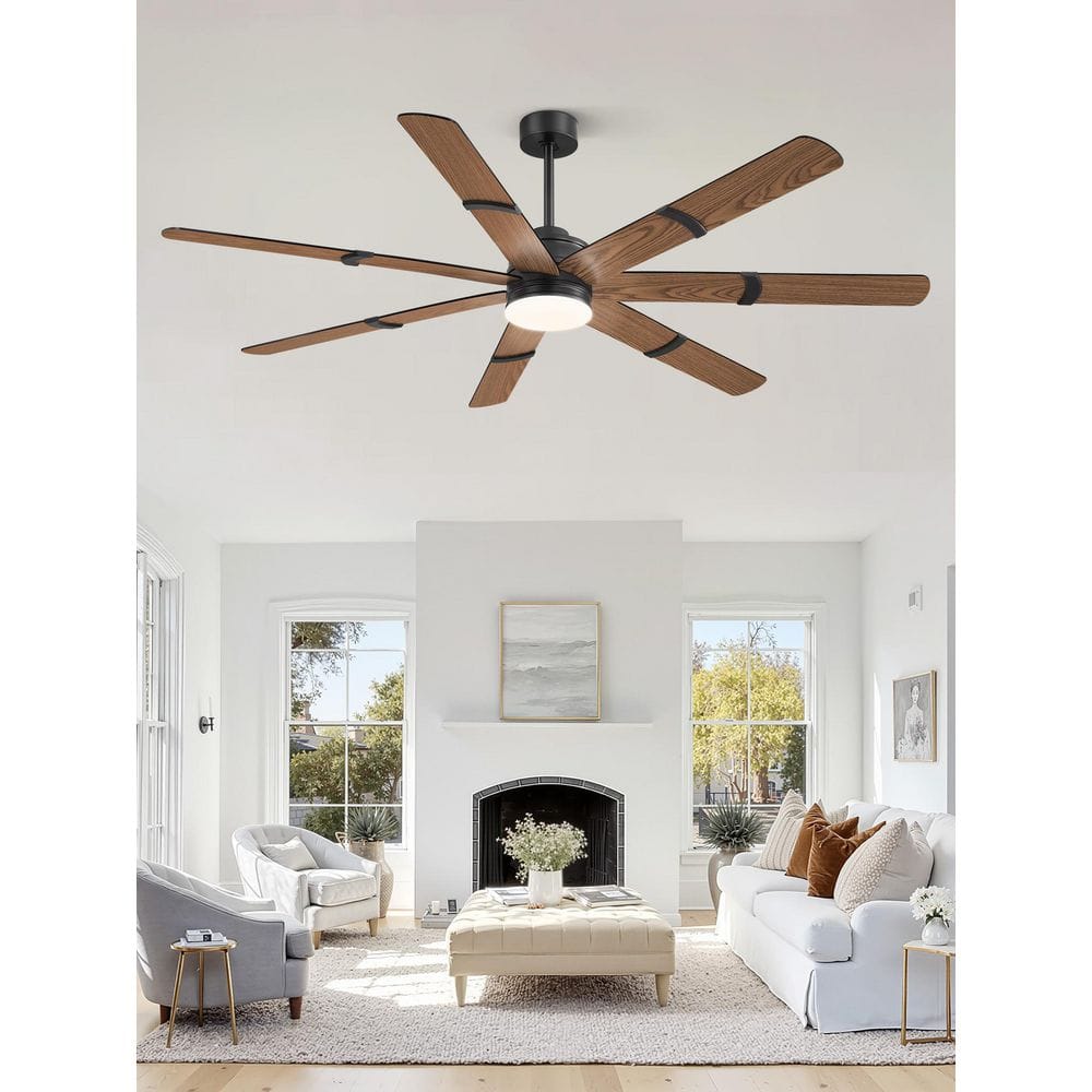 72 inch Black Indoor Fandelier Downrod Ceiling Fans with Lights APP/Remote Control Reversible 6 Speed Living Room Patio price history on PriceWatchPro