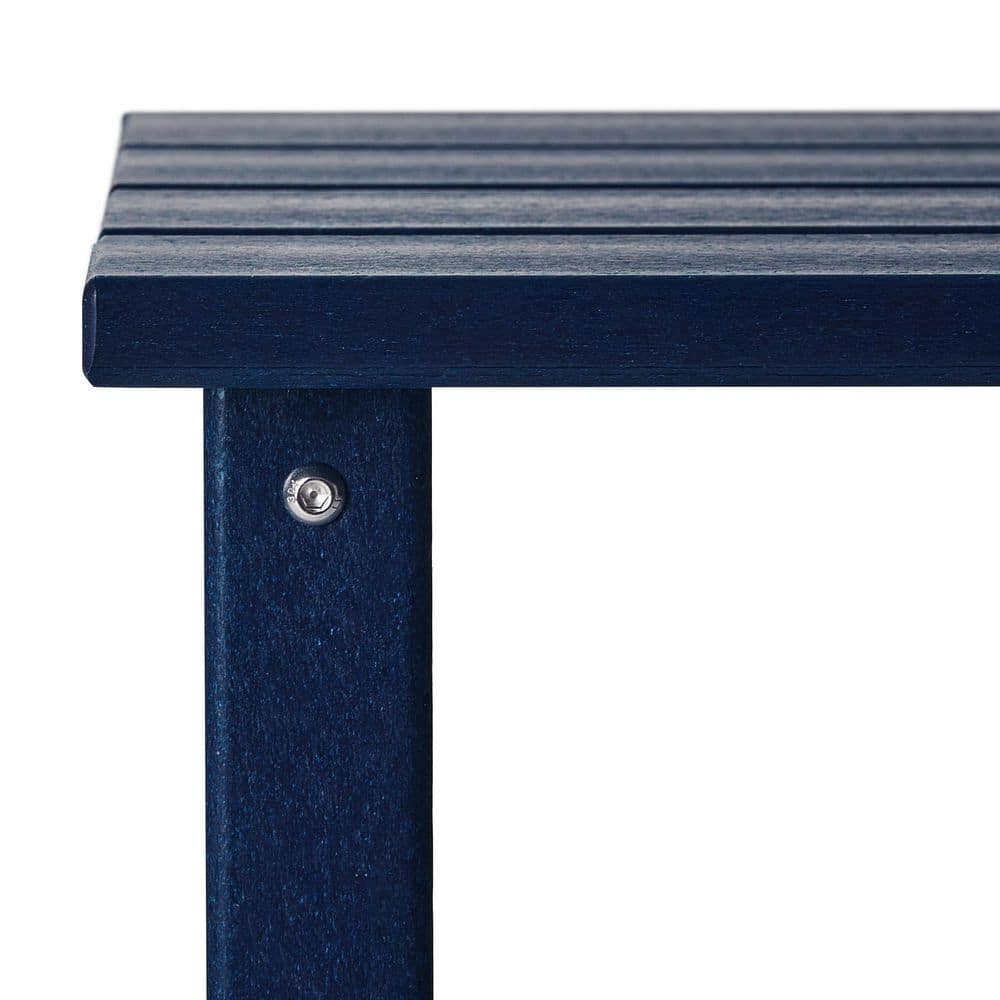 Navy Blue Square HDPE Outdoor Side Table