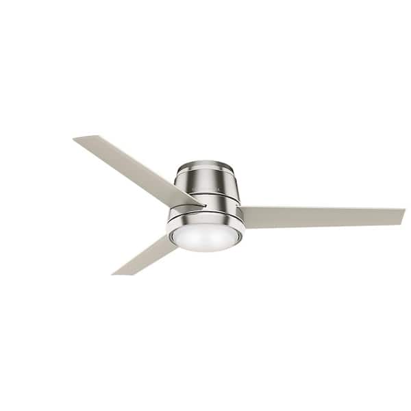 Casablanca Commodus 54 in. Integrated LED Low Profile Indoor Brushed Nickel Ceiling Fan with Light Kit and Remote Control