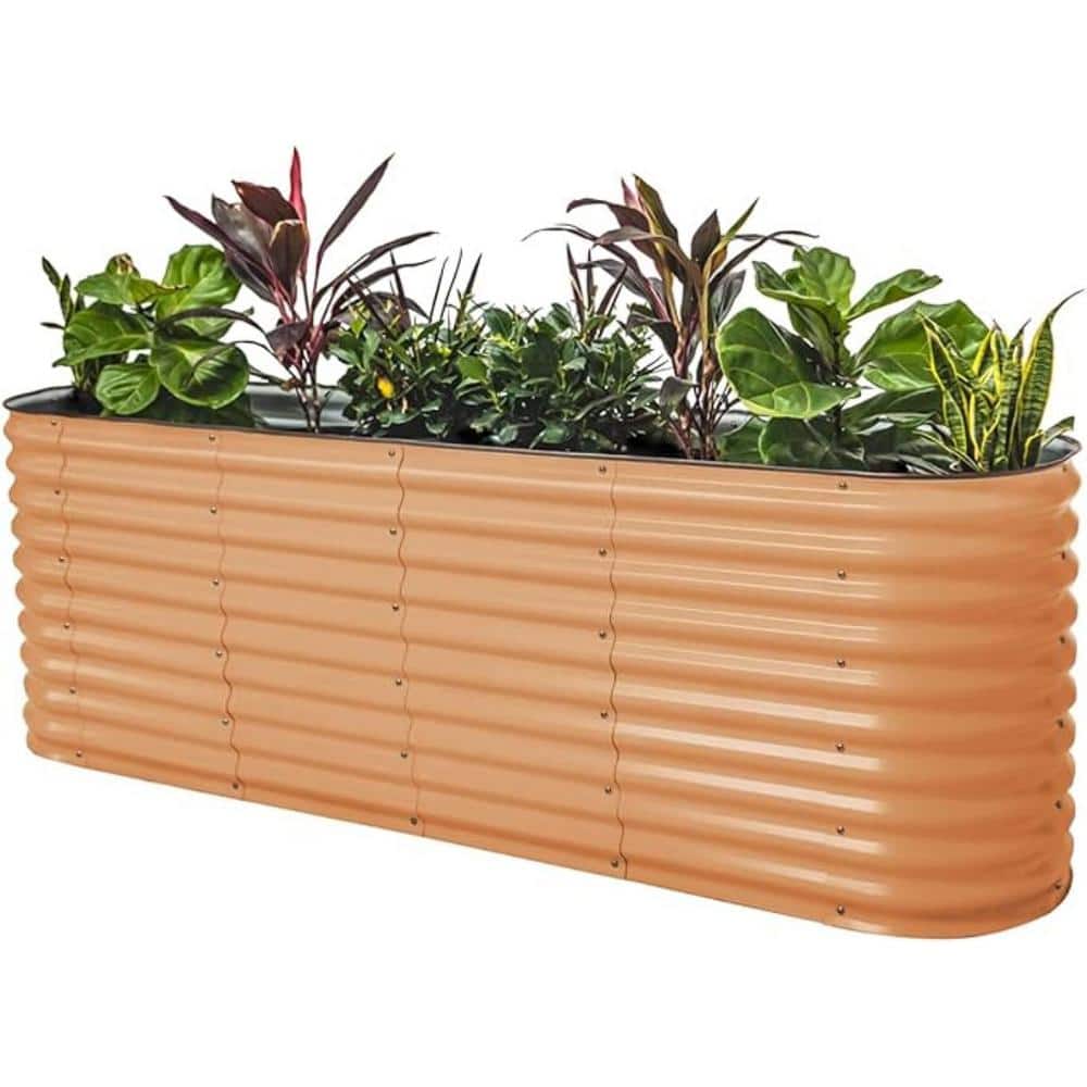 32" Tall Terra Cotta Modular Metal Outdoor Raised Garden Bed