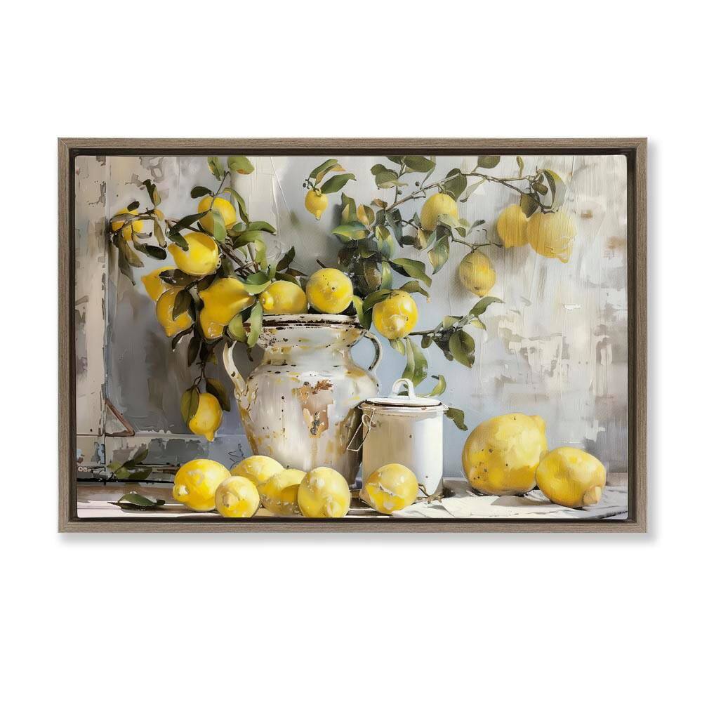 Lemons & Canisters Still Life by Arlington Prints Brown Floater Frame Food Graphic Art Print 17 in. x 25 in. price history on PriceWatchPro