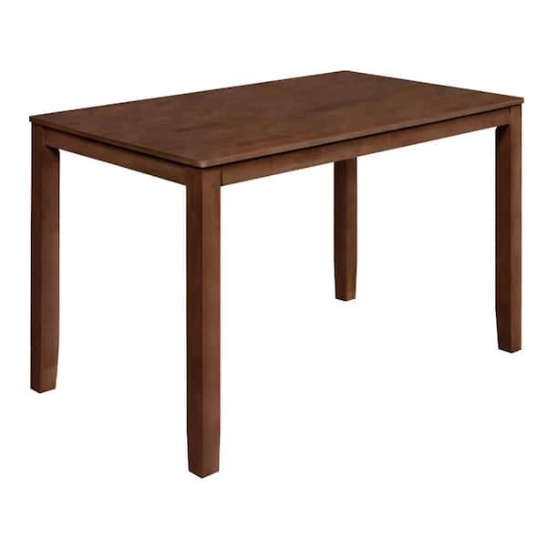 Accai Walnut Brown Wood 59 in. 4-Legs Dining Table Seats-6