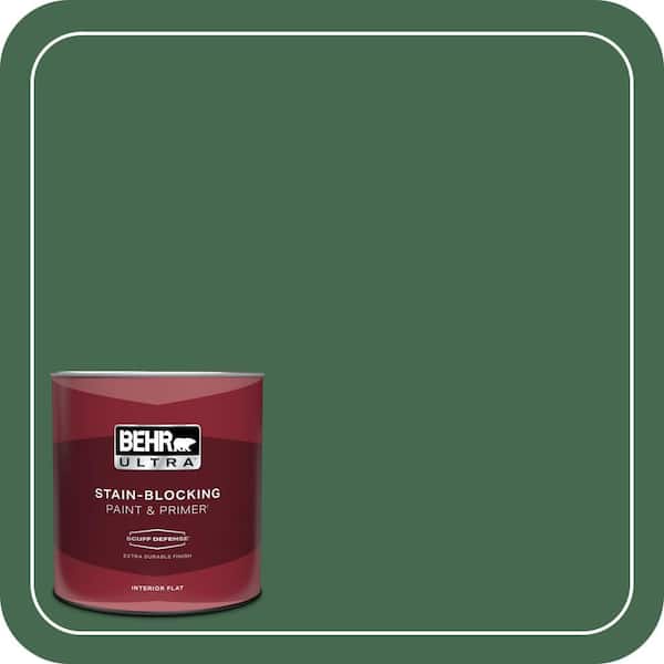 BEHR ULTRA 1 qt. #M410-7 Perennial Green Extra Durable Flat Interior Paint & Primer