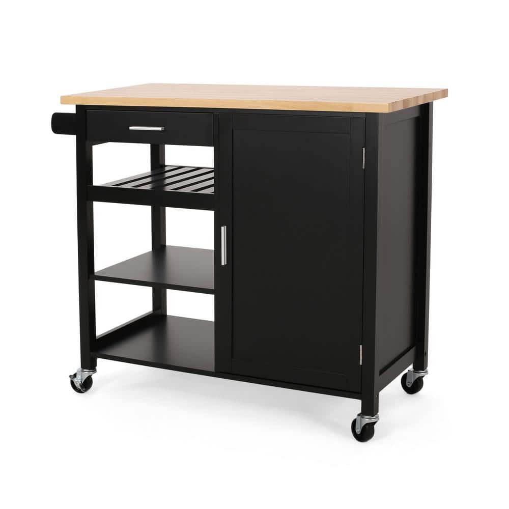 Outdoor Grill Cart with A Beautiful Rubber Wood Top