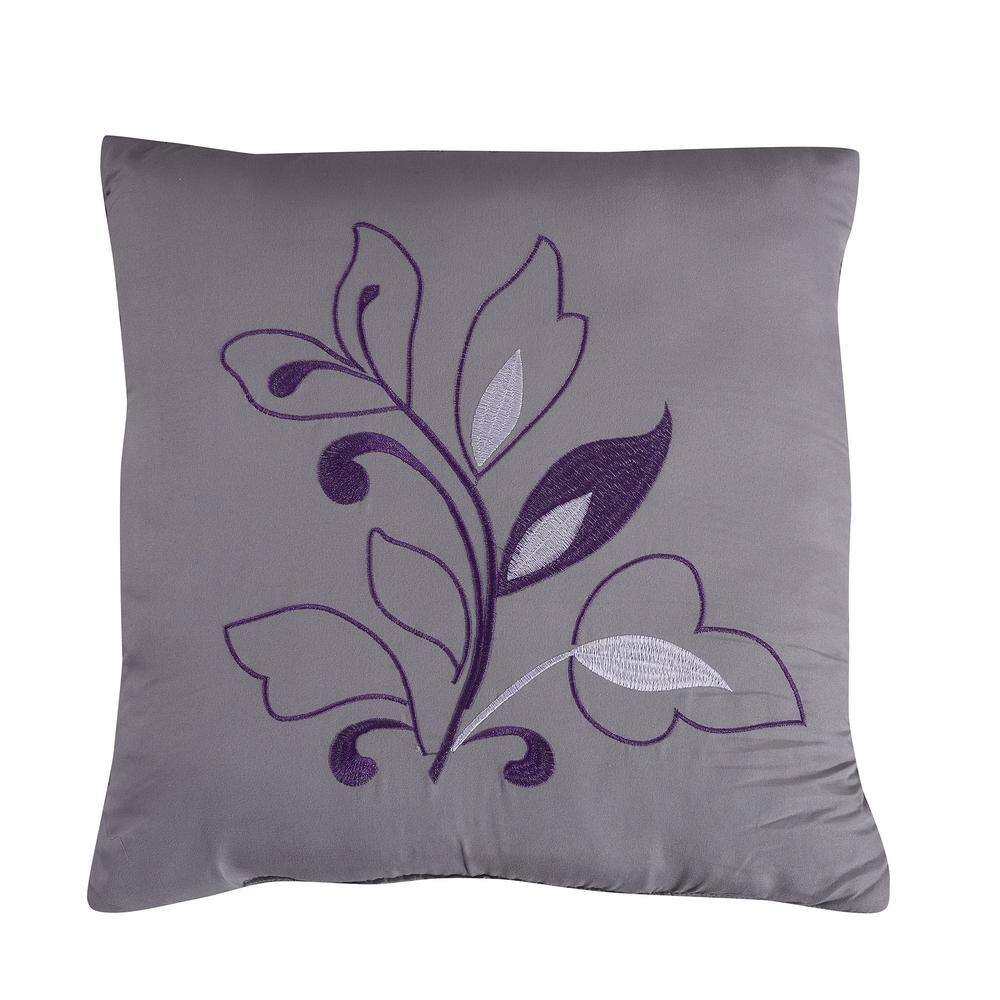 Queen Purple Microfiber Reversible Bed in a Bag Set