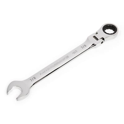7/8 in. SAE 90-Tooth Flex Head Combination Ratcheting Wrench