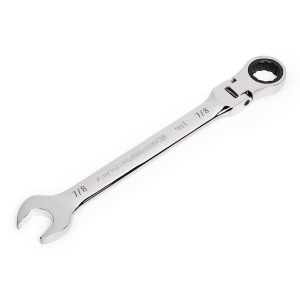 GEARWRENCH 7/8 in. SAE 90-Tooth Flex Head Combination Ratcheting Wrench
