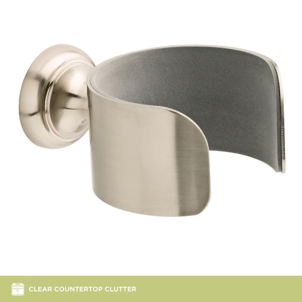 Delta Wall Mounted Hair Dryer Holder In Spotshield Brushed Nickel Fss05 Bn The Home Depot - Wall Mount Blow Dryer Holder