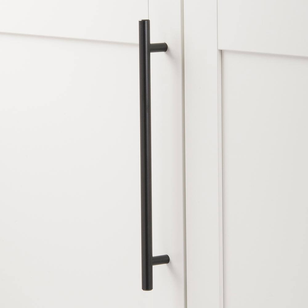 Matte Black Steel Modern Bar Pull Handles with Mounting Hardware
