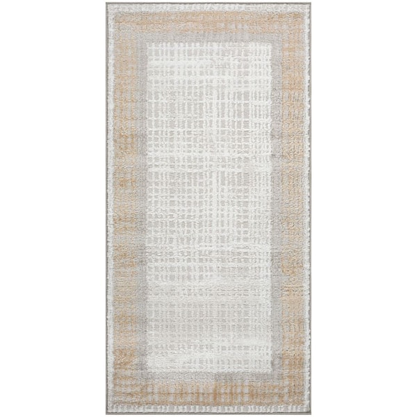 Dekor Grey 2 ft. x 4 ft. Abstract Contemporary Area Rug