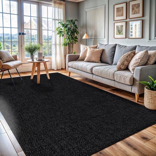 洋楽 G RAP!!BLACK 9 Jutem Dark Grey 6 ft. x 9 ft. Solid Indoor Area Rug JUT500-DGRY