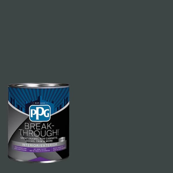 1 qt. PPG14-05 Dark As Night Semi-Gloss Door, Trim & Cabinet Paint