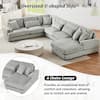 Oversized U-shaped sofa with chaise lounge and coffee table.