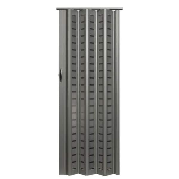 Spectrum 36 in. x 80 in. Century PVC Vinyl Aluminum Frosted Square Accordion Door