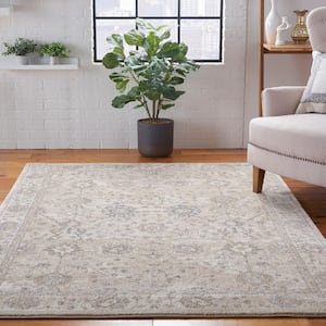 Moroccan Celebration Ivory/Sand 5 ft. x 7 ft. Bordered Traditional Area Rug