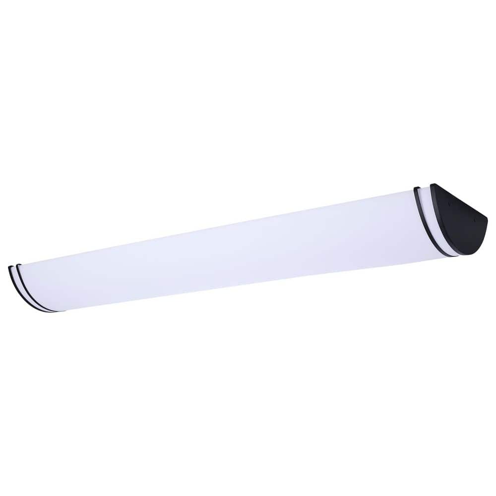 Glamour 50 in. 300-Watt Equivalent 1-Light Black Contemporary Selectable LED Flush Mount, White Acrylic Lens price history on PriceWatchPro